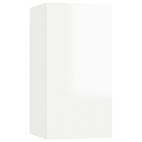 vidaXL Meuble TV Blanc brillant 30,5x30x60 cm Bois d&rsquo;ing&eacute;nierie