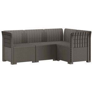 vidaXL Canap&eacute; de jardin 4 places aspect rotin PP Gris clair