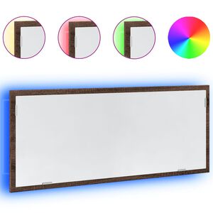 vidaXL Miroir de salle de bain &agrave; LED ch&ecirc;ne marron bois d'ing&eacute;nierie