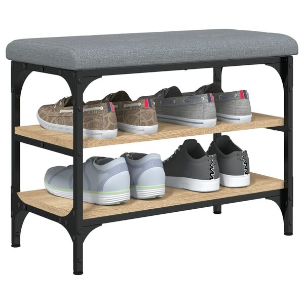 vidaXL Banc &agrave; chaussures ch&ecirc;ne sonoma 62x32x47 cm bois d'ing&eacute;nierie