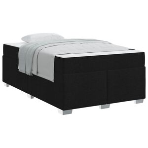 vidaXL Cadre de lit avec matelas Noir 120 x 190 cm tissu