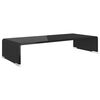 vidaXL Meuble TV/support pour moniteur 60x25x11 cm verre noir
