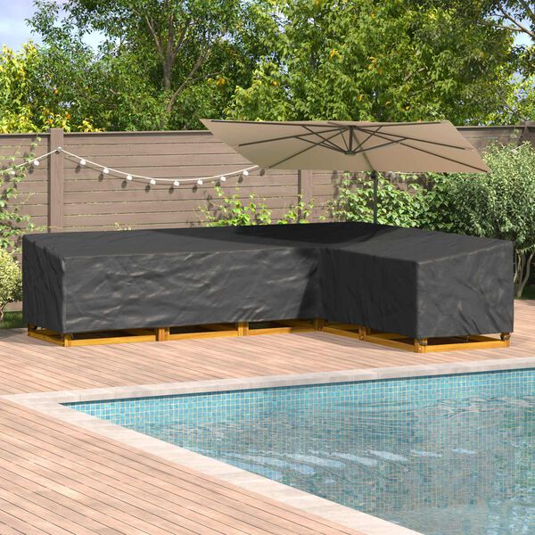 vidaXL Housse pour meubles Noir 355 x 275 x 80 cm Tissu Oxford 420D