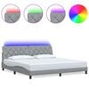 vidaXL Cadre de lit avec LED sans matelas gris clair 200x200 cm tissu