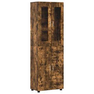 vidaXL Haut Armoire avec &eacute;tag&egrave;re FLORIN Ch&ecirc;ne fum&eacute; 60 x 35 x 182 cm
