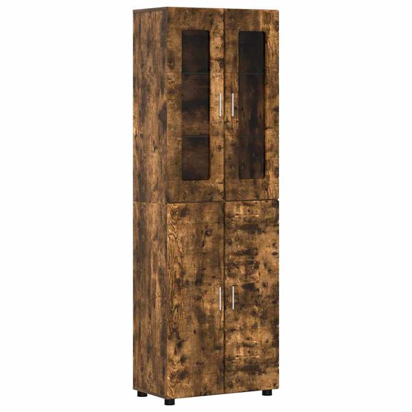 vidaXL Haut Armoire avec &eacute;tag&egrave;re FLORIN Ch&ecirc;ne fum&eacute; 60 x 35 x 182 cm