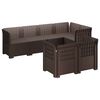 vidaXL Canap&eacute; de Jardin 7 Places Look Rattan PP Marron
