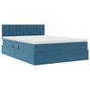 vidaXL Lit de Rangement avec matelas Bleu foncé 140 x 200 cm Velours