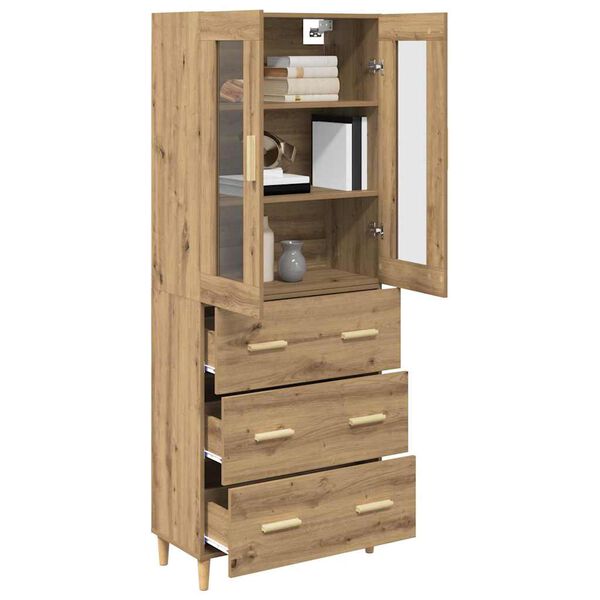 vidaXL Haut Armoire avec tiroir Ch&ecirc;ne artisanal 69,5 x 34 x 180 cm