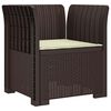 vidaXL Fauteuil 1 place avec coussin look rotin PP Marron