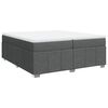 vidaXL Sommier &agrave; lattes de lit avec matelas Gris fonc&eacute; 200x200cm Tissu