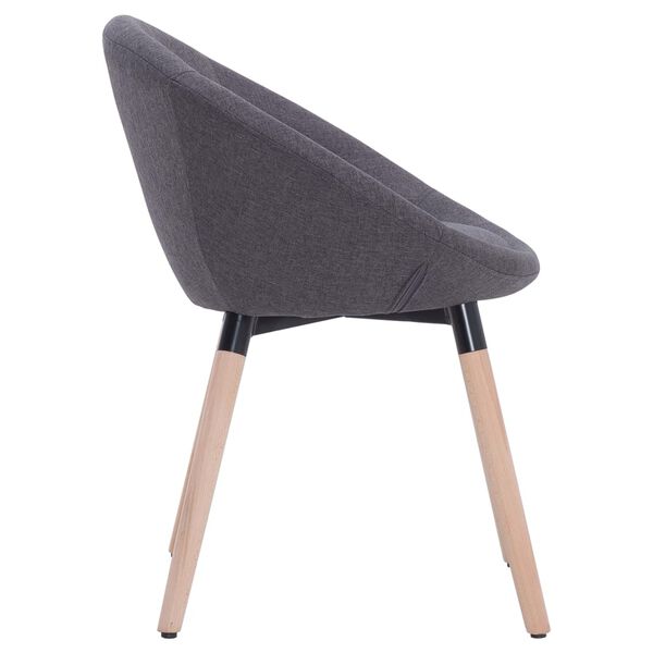 vidaXL Chaise de salle &agrave; manger Gris fonc&eacute; Tissu