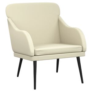 vidaXL Fauteuil Cr&egrave;me 63x76x80 cm Similicuir