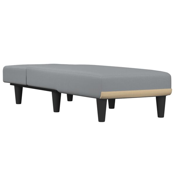 vidaXL Chaise longue gris clair tissu
