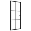 vidaXL Porte int&eacute;rieure Verre ESG et aluminium 83x201,5 cm Noir