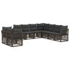 vidaXL Ensemble de canap&eacute; de jardin 9 pc Gris polyrotin