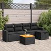 vidaXL Salon de jardin 6 pcs avec coussins noir r&eacute;sine tress&eacute;e