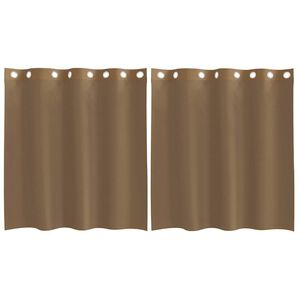 vidaXL Rideaux en voile avec &oelig;illets 2 pcs marron clair