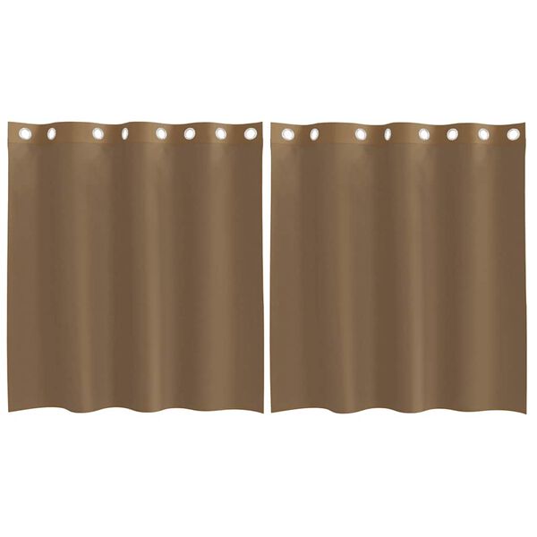 vidaXL Rideaux en voile avec œillets 2 pcs marron clair