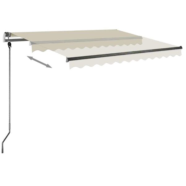 vidaXL Auvent manuel r&eacute;tractable sur pied 350x250 cm Cr&egrave;me