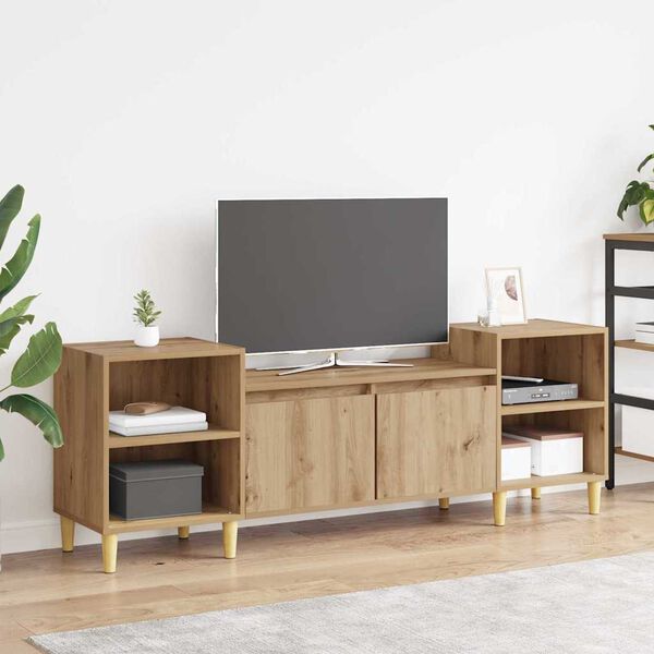 vidaXL Meuble TV Ch&ecirc;ne artisanal 160 x 35 x 55 cm Bois d'ing&eacute;nierie