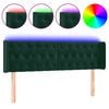 vidaXL T&ecirc;te de lit &agrave; LED Vert fonc&eacute; 147x16x78/88 cm Velours