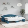 vidaXL Lit de jour avec lit gigogne et matelas bleu 80x200 cm velours