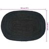 vidaXL Tapis de surface ovale Noir 122 x 183 cm Jute