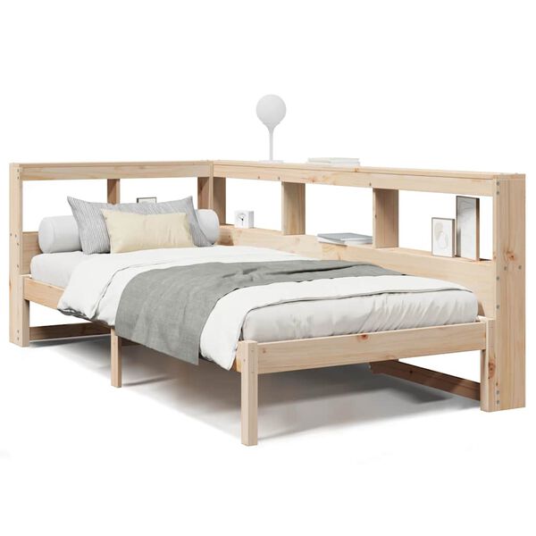 vidaXL Lit biblioth&egrave;que sans matelas 90x190 cm bois de pin massif