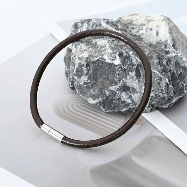 vidaXL Corde en Cuir Marron fonc&eacute; &Oslash;4 mm x 5 m Cuir