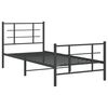 vidaXL Cadre de lit m&eacute;tal sans matelas avec pied de lit noir 90x200 cm