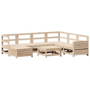 vidaXL Salon de jardin 8 pcs bois de pin massif