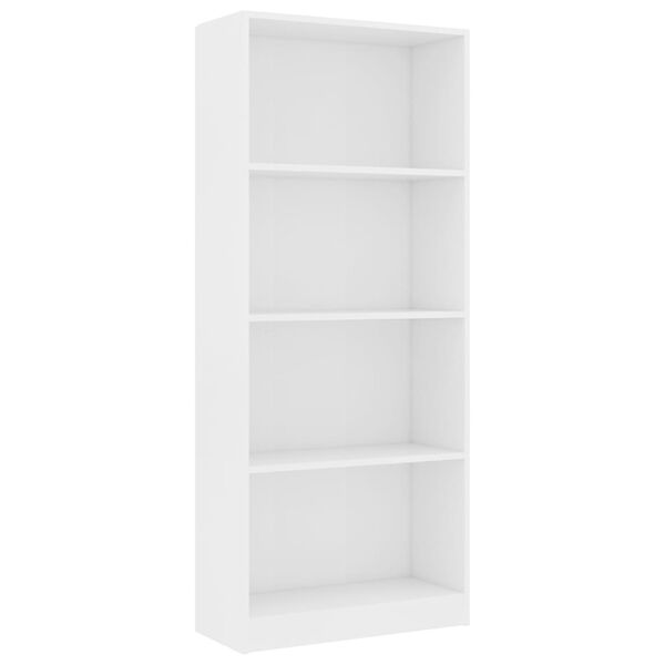 vidaXL Bibliothèque à 4 niveaux Blanc 60x24x142 cm Bois d’ingénierie