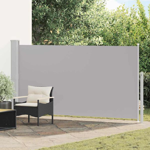 vidaXL Auvent lat&eacute;ral r&eacute;tractable de patio 160 x 300 cm Gris