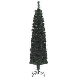 vidaXL Arbre de No&euml;l artificiel mince avec support 120cm fibre optique