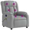 vidaXL Fauteuil de massage inclinable gris clair tissu