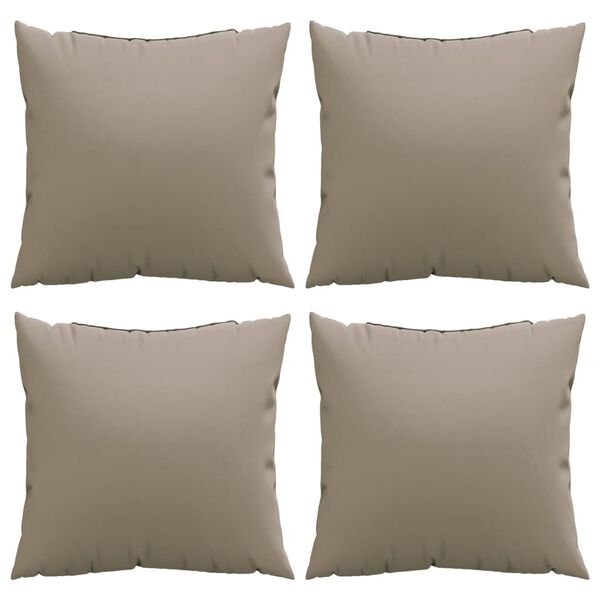 vidaXL Coussins de canapé lot de 4 taupe 60x60 cm tissu