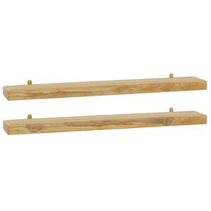 vidaXL &Eacute;tag&egrave;res murales 2 pcs 90x15x4 cm bois de teck massif