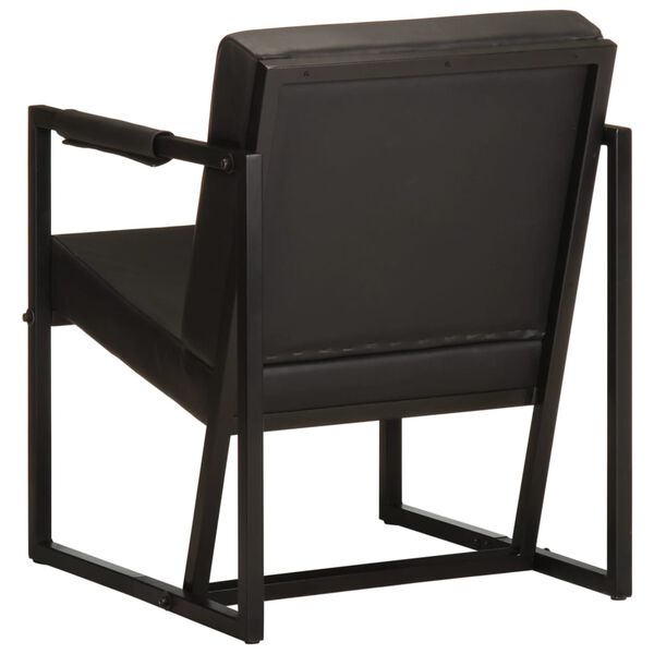 vidaXL Fauteuil noir cuir v&eacute;ritable