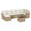 vidaXL Ensemble de canap&eacute; de jardin 8 pc Beige polyrotin