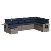 vidaXL Salon de jardin 8 pcs avec coussins gris r&eacute;sine tress&eacute;e