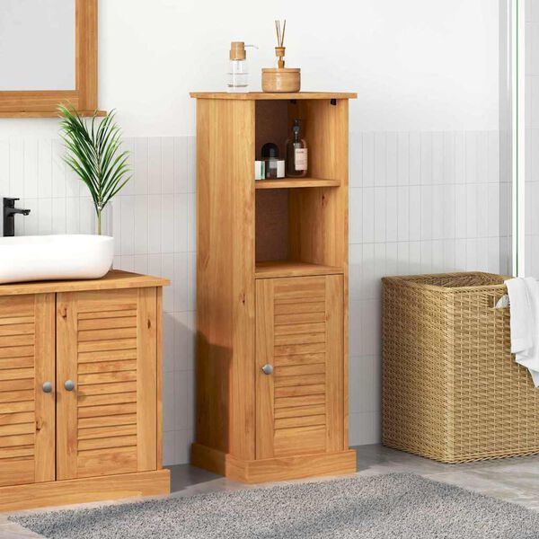 vidaXL Armoire de salle de bain avec porte VIGO Marron et Marron Miel