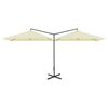 vidaXL Parasol de jardin double avec m&acirc;t en acier Sable 600x300 cm