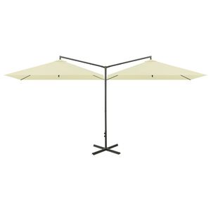 vidaXL Parasol de jardin double avec m&acirc;t en acier Sable 600x300 cm