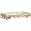 vidaXL Ensemble de canap&eacute;s d'ext&eacute;rieur 11 pcs Blanc et cr&egrave;me