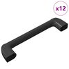 vidaXL Poign&eacute;e Uni 12 pi&egrave;ces Noir 380 x 34 x 85 mm Aluminium et PP