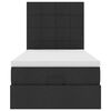 vidaXL Lit ottoman avec matelas noir 90x200 cm tissu
