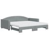 vidaXL Lit de jour avec gigogne et matelas gris clair 100x200 cm tissu