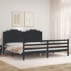 vidaXL Cadre de lit sans matelas noir 200x200 cm bois massif