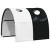 vidaXL Rideaux pour lit mezzanine avec tunnel blanc et noir polyester